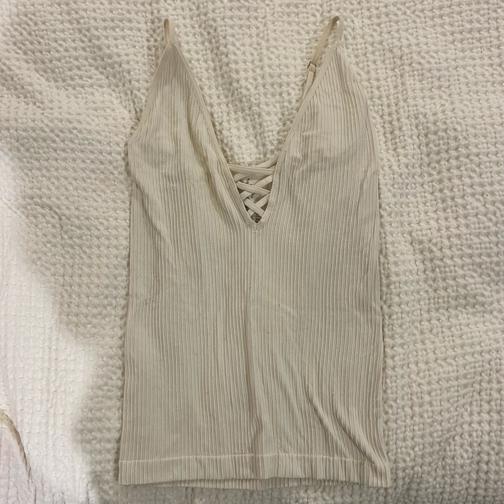 free people ribbed lace up tank